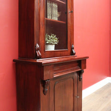 Load image into Gallery viewer, x SOLD Antique English Bookcase English Mahogany 2 Height Narrow Bookcase China Cabinet B10650