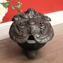 Load image into Gallery viewer, x SOLD Antique French Cast Iron Coal Scuttle Magazine Holder Kindling Holder Fire Tool. B10019