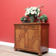 Load image into Gallery viewer, x SOLD Antique French Sideboard, Art Deco Oak 2 Drawer Drinks Cupboard, Hall Cabinet B10685