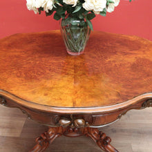 Load image into Gallery viewer, x SOLD Antique English Burr Walnut Kitchen or Dining Table for 4, Centre or Foyer Table B11153