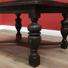 Load image into Gallery viewer, x SOLD Antique French Oak 2 Leaf Dining Table, Parquetry Top Extension Kitchen Table B11210