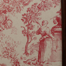 Load image into Gallery viewer, x SOLD Antique French Oak Mirror, Mantle Mirror, French Trumeau Mirror, Toile Fabric B10746