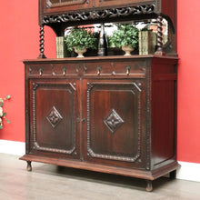 Load image into Gallery viewer, x SOLD Antique French Oak Sideboard 2 Height Cabinet Cupboard, one of 2. B10213