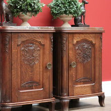 Load image into Gallery viewer, x SOLD Antique French Lamp Tables with Marble Tops, Bedside Cabinets, Hall Cupboards B10640