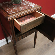 Load image into Gallery viewer, x SOLD Antique French Oak and Marble Bedside Table, Bedside Cupboard, Lamp Table B10869