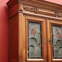 Load image into Gallery viewer, Antique Sideboard, French Oak and Lead Light Two Height Sideboard Hall Cabinet B10864