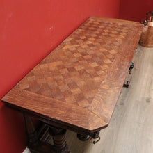 Load image into Gallery viewer, x SOLD Antique French Hall Tables, Lamp or Sofa Table, Antique Oak 2 Drawer Office Desk B10772
