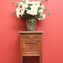 Load image into Gallery viewer, x SOLD Antique French Oak and Marble Bedside Table, Tier Base Lamp Table Bedside Table B10916