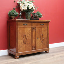 Load image into Gallery viewer, x SOLD Antique French Sideboard, Art Deco Oak 2 Drawer Drinks Cupboard, Hall Cabinet B10685