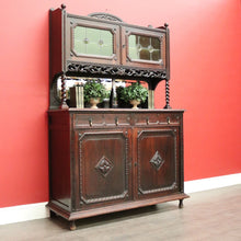 Load image into Gallery viewer, x SOLD Antique French Oak Sideboard 2 Height Cabinet Cupboard, one of 2. B10213