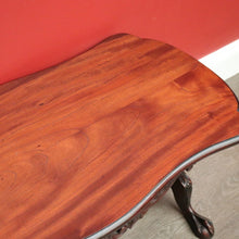 Load image into Gallery viewer, x SOLD Vintage Australian Cedar Coffee Table Scroll Work Stretcher Base, Side Table. B10434