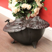 Load image into Gallery viewer, x SOLD Antique French Cast Iron Coal Scuttle Magazine Holder Kindling Holder Fire Tool. B10019