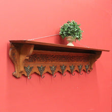 Load image into Gallery viewer, x SOLD Antique French Coat Rack, Oak and Brass Umbrella Holder, Scarf and Hat Rack B10779