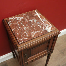 Load image into Gallery viewer, x SOLD Antique French Oak and Marble Bedside Table, Bedside Cupboard, Lamp Table B10869