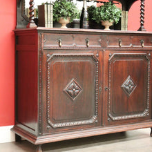 Load image into Gallery viewer, x SOLD Antique French Oak Sideboard 2 Height Cabinet Cupboard, one of 2. B10213