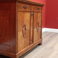 Load image into Gallery viewer, x SOLD Antique French Sideboard, Art Deco Oak 2 Drawer Drinks Cupboard, Hall Cabinet B10685