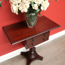 Load image into Gallery viewer, x SOLD Antique English Mahogany Works Table, Sewing Table, Drop Sides Wine Lamp Table. B10433