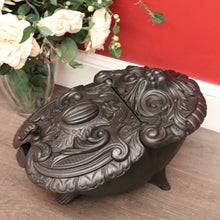 Load image into Gallery viewer, x SOLD Antique French Cast Iron Coal Scuttle Magazine Holder Kindling Holder Fire Tool. B10019