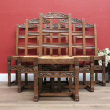 Load image into Gallery viewer, Set of 6 Antique French Rush Seat Dining Chairs, 6 Antique French Kitchen Chairs B10783