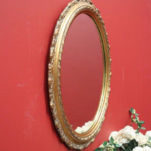 Load image into Gallery viewer, x SOLD Vintage Gilt Frame Mirror, Wall Mirror. Italian Gilt Timber Plaster Oval Mirror B11059