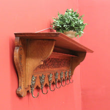 Load image into Gallery viewer, x SOLD Antique French Coat Rack, Oak and Brass Umbrella Holder, Scarf and Hat Rack B10779
