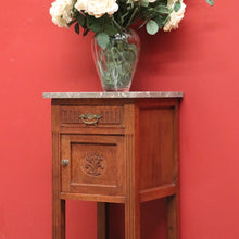 Load image into Gallery viewer, Antique French Oak and Marble Bedside Table, Tier Base Lamp Table Bedside Table B10916
