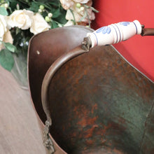 Load image into Gallery viewer, x SOLD Antique French Brass Bucket, Coal Scuttle, Fuel Bucket, Jardinière, Delft Handle B10293
