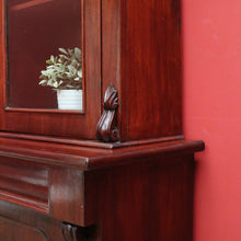 Load image into Gallery viewer, x SOLD Antique English Bookcase English Mahogany 2 Height Narrow Bookcase China Cabinet B10650