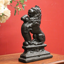 Load image into Gallery viewer, x SOLD Heavy Antique English Rampant Lion Door Stop Cast Iron Door Stop of Rampant Lion