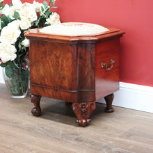 Load image into Gallery viewer, x SOLD Antique English Sewing Box, Walnut, Burr Walnut Knitting Cabinet, Footstool Seat B11001
