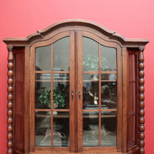 Load image into Gallery viewer, x SOLD Antique French Oak China Cabinet, 2 Height Bookcase with Turned Columns Buffet. B10214