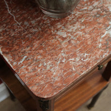 Load image into Gallery viewer, x SOLD Antique French Lamp Table, French Bedside Table. Marble, Walnut and Gilt Brass B11076