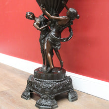Load image into Gallery viewer, x SOLD Antique Bronze Jardinière, Heavy Double-handled Urn. Maiden Vase, Planter Stand. B11285