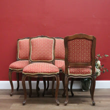 Load image into Gallery viewer, x SOLD Set of 4 Antique French Dining Chairs, French Walnut and Fabric Kitchen Chairs B10737