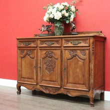 Load image into Gallery viewer, x SOLD Antique French Oak Sideboard, French 3 Door 3 Drawer Sideboard Cabinet Cupboard B10318