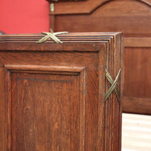 Load image into Gallery viewer, x SOLD Antique French Oak Double Bed, French Gilt Brass Bed includes Slats, Side Rails. B10530