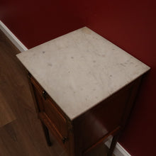 Load image into Gallery viewer, x SOLD Antique Oak and Marble Top French Bedside Table, Lamp Side Bedside Cabinet B10995