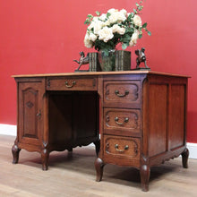 Load image into Gallery viewer, x SOLD Antique French Desk, French Oak Office Desk, Desk with Drawers and Cupboard B10851