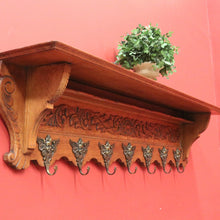 Load image into Gallery viewer, x SOLD Antique French Coat Rack, Oak and Brass Umbrella Holder, Scarf and Hat Rack B10779