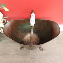 Load image into Gallery viewer, x SOLD Antique French Brass Bucket, Coal Scuttle, Fuel Bucket, Jardinière, Delft Handle B10293