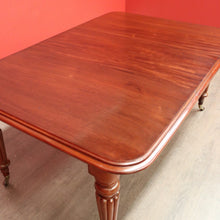 Load image into Gallery viewer, x SOLD Antique English Mahogany Dining Table, 2 Leaf Extension Kitchen Table and Winder. B9862