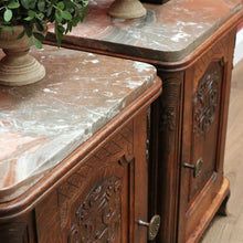 Load image into Gallery viewer, x SOLD Antique French Lamp Tables with Marble Tops, Bedside Cabinets, Hall Cupboards B10640