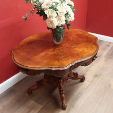 Load image into Gallery viewer, x SOLD Antique English Burr Walnut Kitchen or Dining Table for 4, Centre or Foyer Table B11153