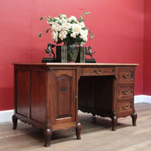 Load image into Gallery viewer, x SOLD Antique French Desk, French Oak Office Desk, Desk with Drawers and Cupboard B10851