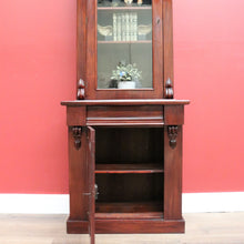 Load image into Gallery viewer, x SOLD Antique English Bookcase English Mahogany 2 Height Narrow Bookcase China Cabinet B10650
