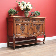 Load image into Gallery viewer, x SOLD Antique French Sideboard, Oak and Marble Top French Two Drawer Hall Cupboard B10879
