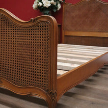 Load image into Gallery viewer, x SOLD Antique French Single Bed, Oak and Cane Bed. Bedhead, Foot, Side Rails Slats 3/3. B11266