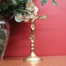 Load image into Gallery viewer, Vintage Altar Crucifix, French Cross Vintage French Brass Crucifix, Christ Jesus B10899