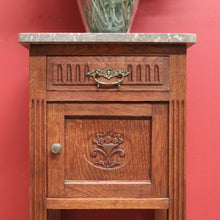 Load image into Gallery viewer, x SOLD Antique French Oak and Marble Bedside Table, Tier Base Lamp Table Bedside Table B10916