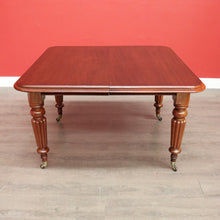 Load image into Gallery viewer, x SOLD Antique English Mahogany Dining Table, 2 Leaf Extension Kitchen Table and Winder. B9862